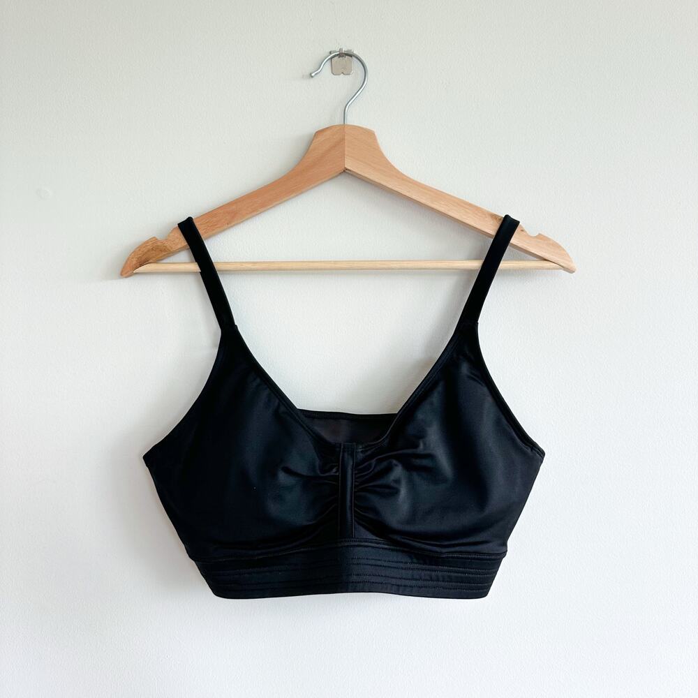 Athleta Stitched Band Scoop Neck Swimwear Bikini Top Black 36B/C - Picture 2 of 6